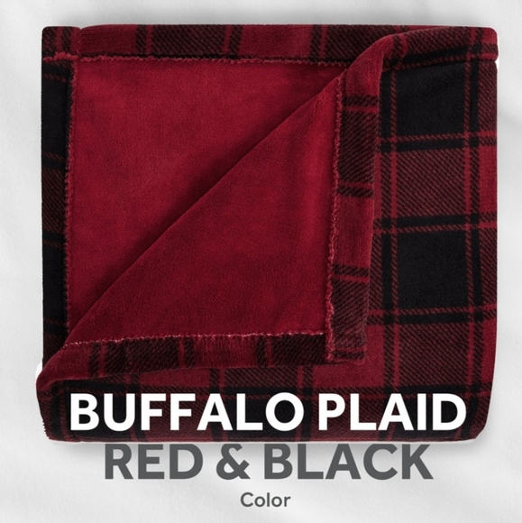 Sunbeam Microplush Sherpa Heated Throw with Storage Bag, Red Plaid - Picture 7 of 14